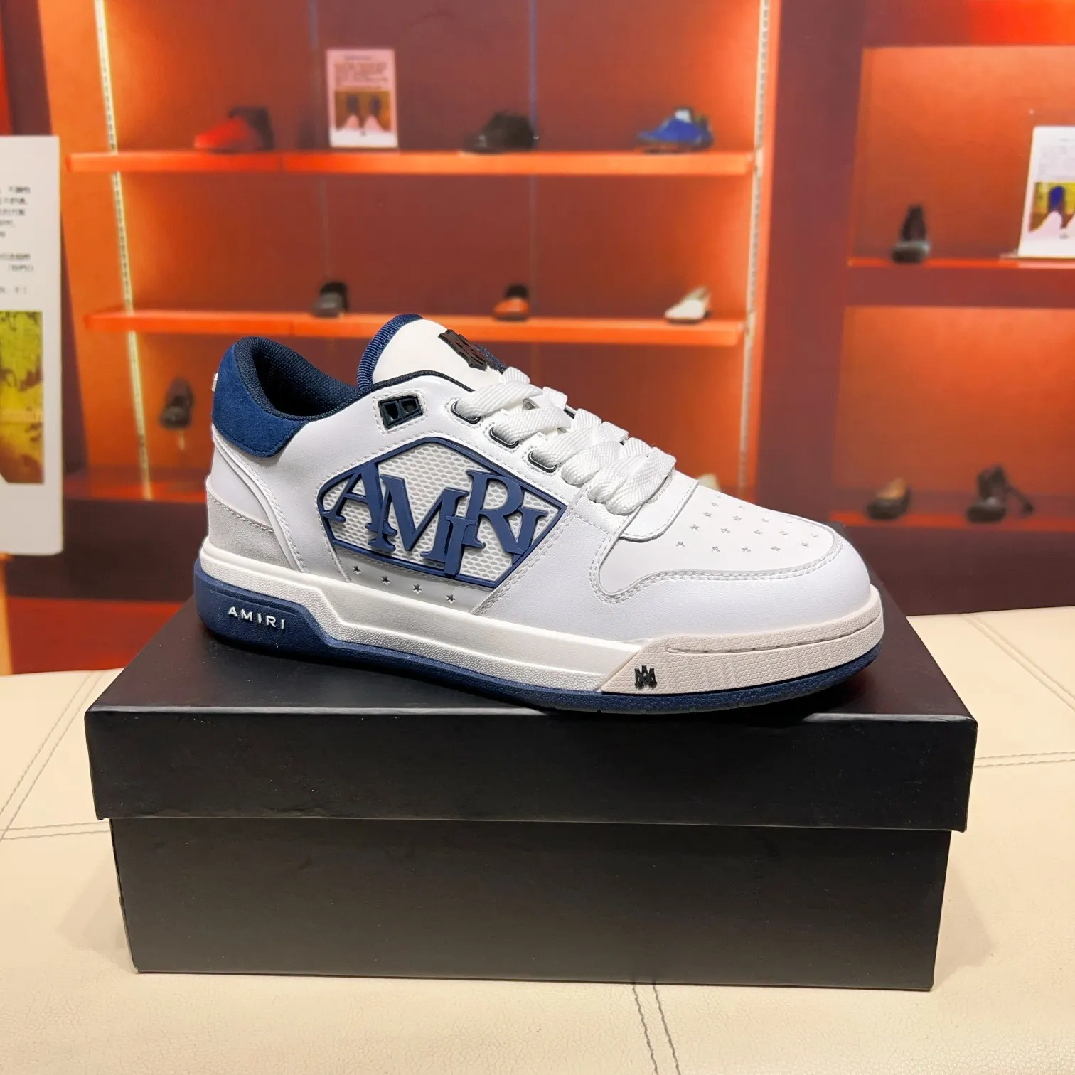 Men's men's shoes 💰500 [New style] 🌲🌲 Amiri - New Amiri trendy shoes, low-top casual sports shoes, the same style as celebrities, made of selected cowhide stitching, original outsole, comfortable on the feet, high-end workmanship, welcome to buy Size: 39-45 (customized for 46)